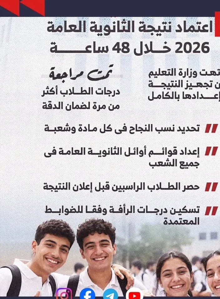 نتيجة الثانوية العامة 2026 تقترب.. موعد الاعتماد الرسمي خلال 48 ساعة
